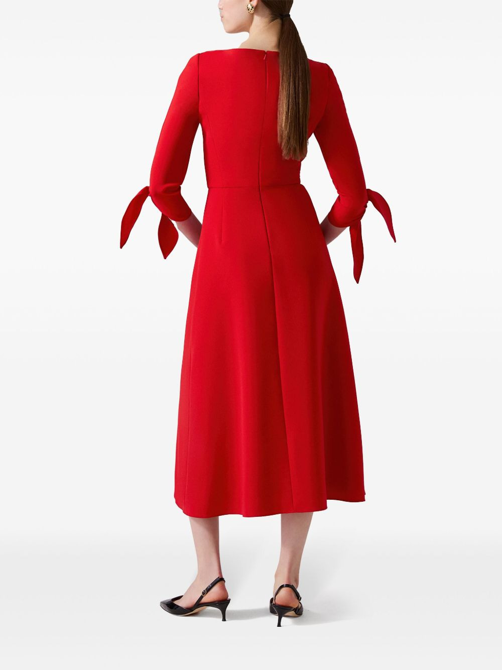 tie-sleeve midi dress - 3