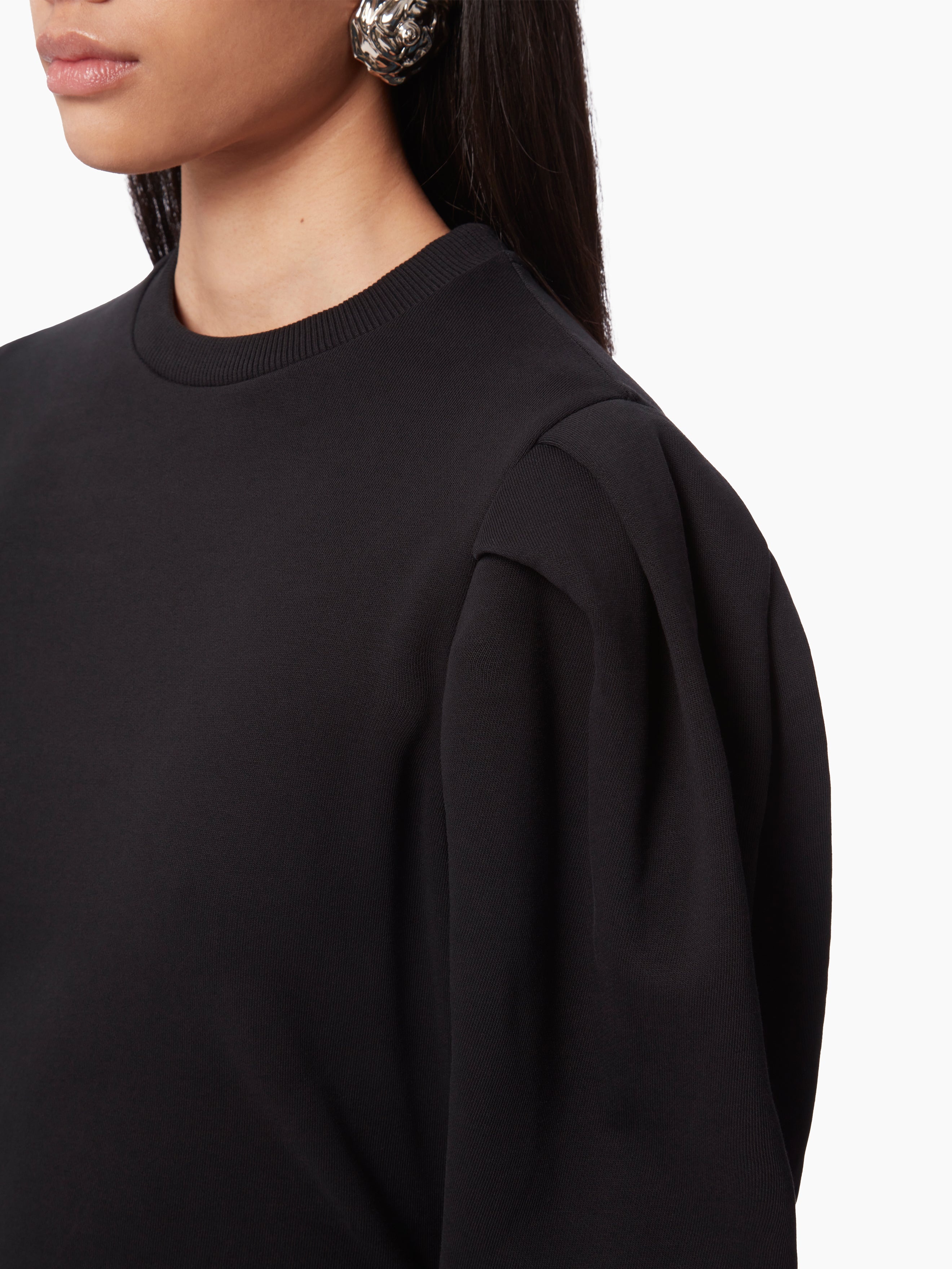 SWEATER DRESS WITH RUCHED SLEEVES - 3