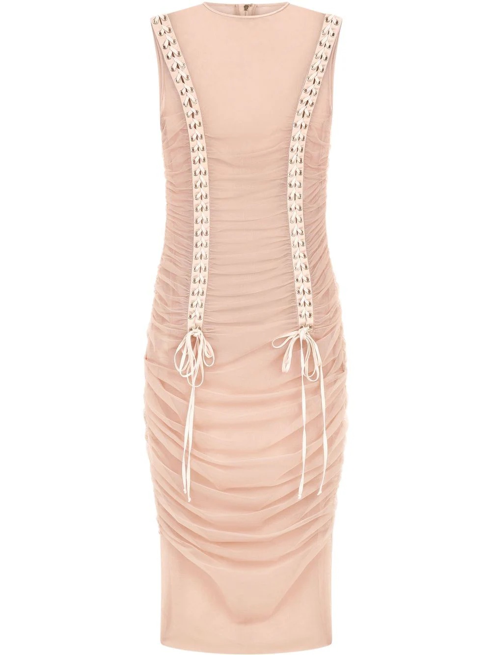 corset-style ruched midi dress - 1