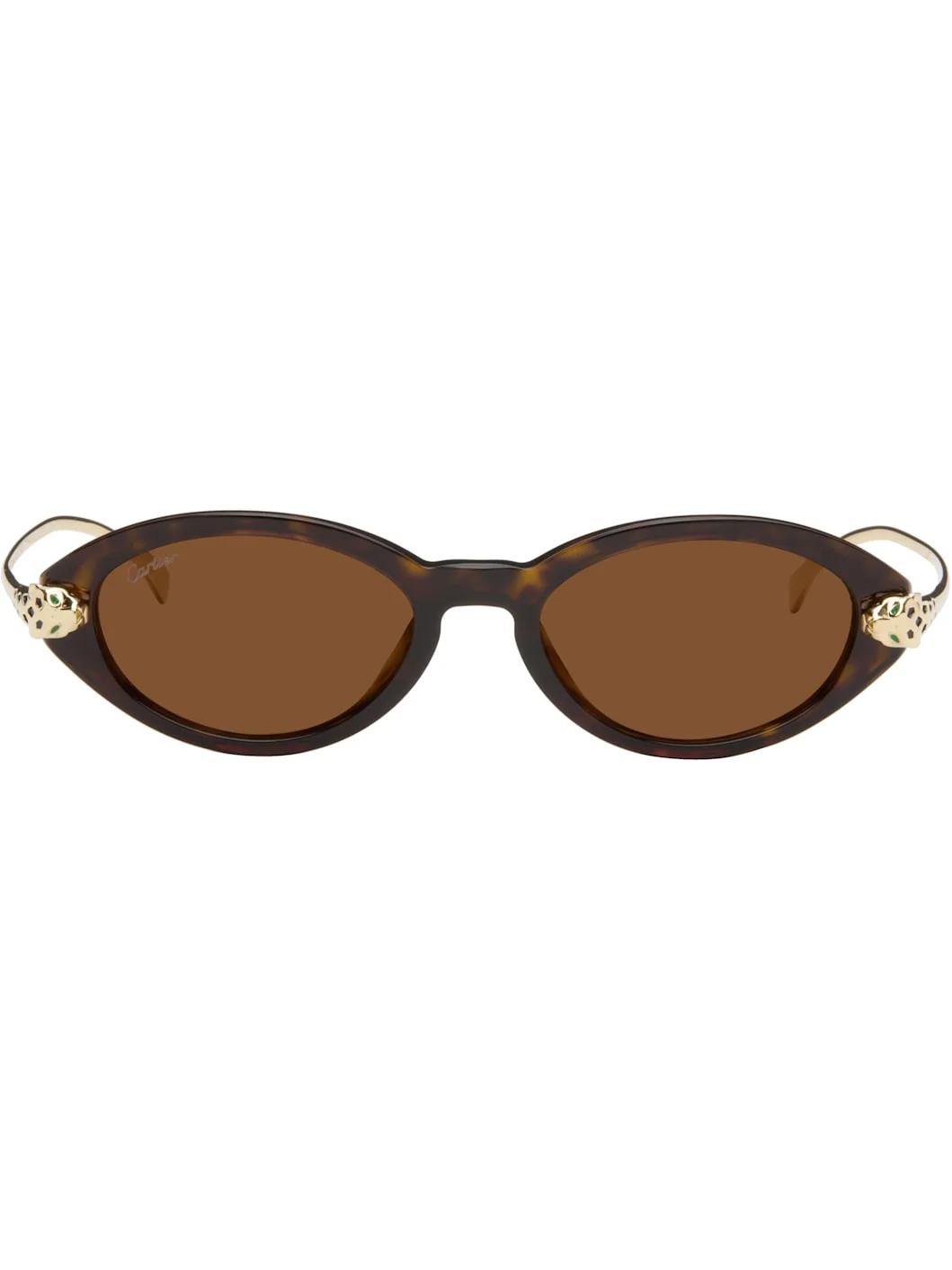 Brown & Gold 'Panthère de Cartier' Sunglasses - 1