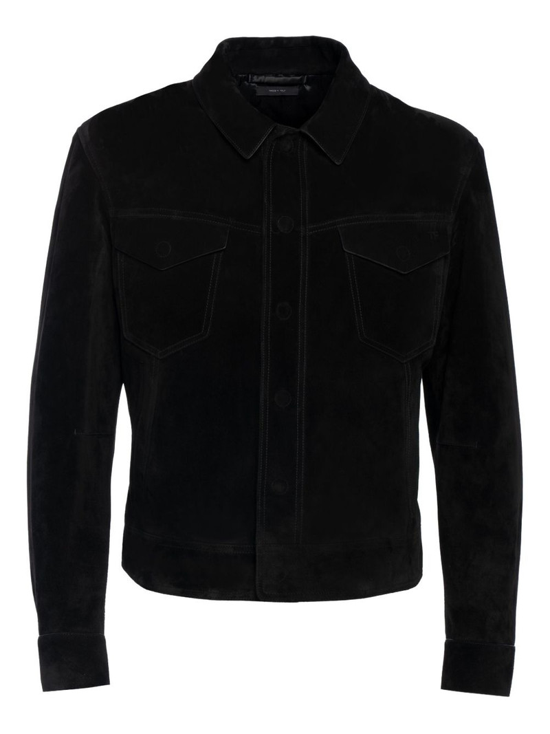 chest-pocket leather shirt 1