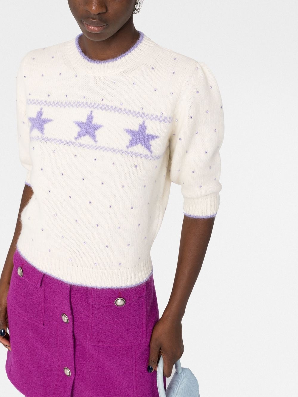 star knit rhinestone top - 3