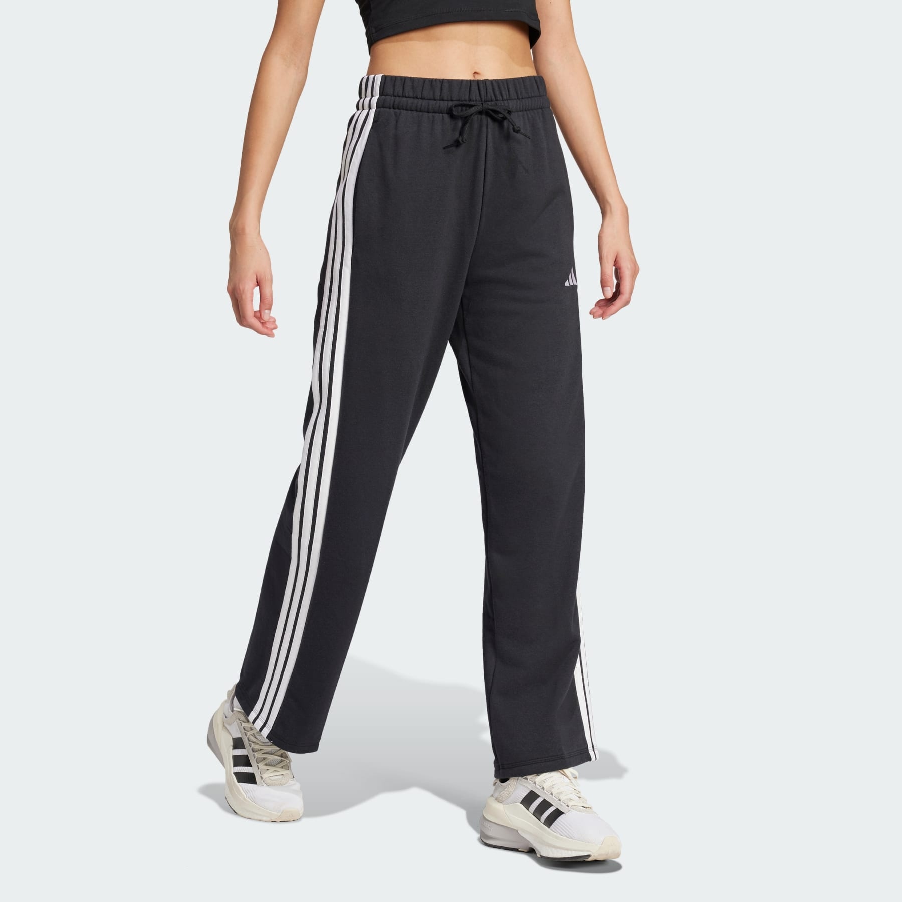 Essentials 3-Stripes Open Hem French Terry Pants - 4