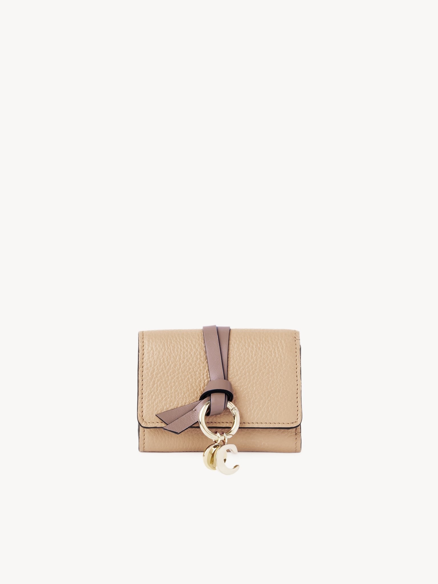 SMALL ALPHABET TRI-FOLD IN GRAINED LEATHER - 1