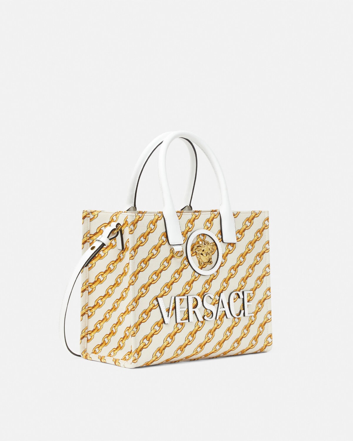 Chain Stripes La Medusa Small Tote Bag - 2