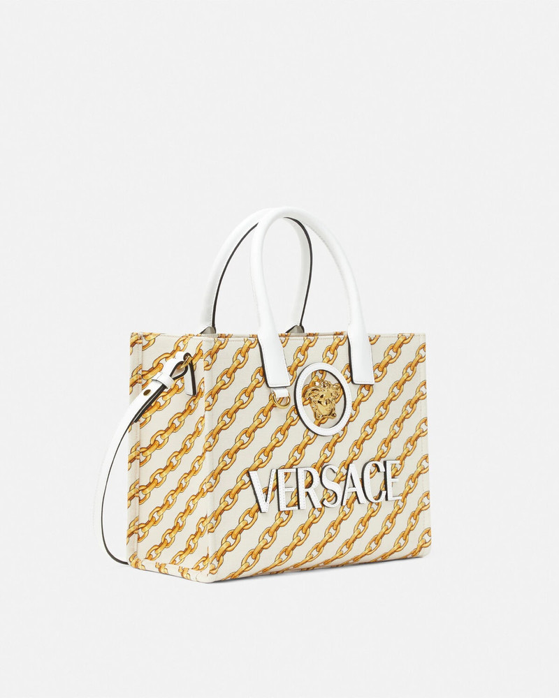 VERSACE Chain Stripes La Medusa Small Tote Bag outlook