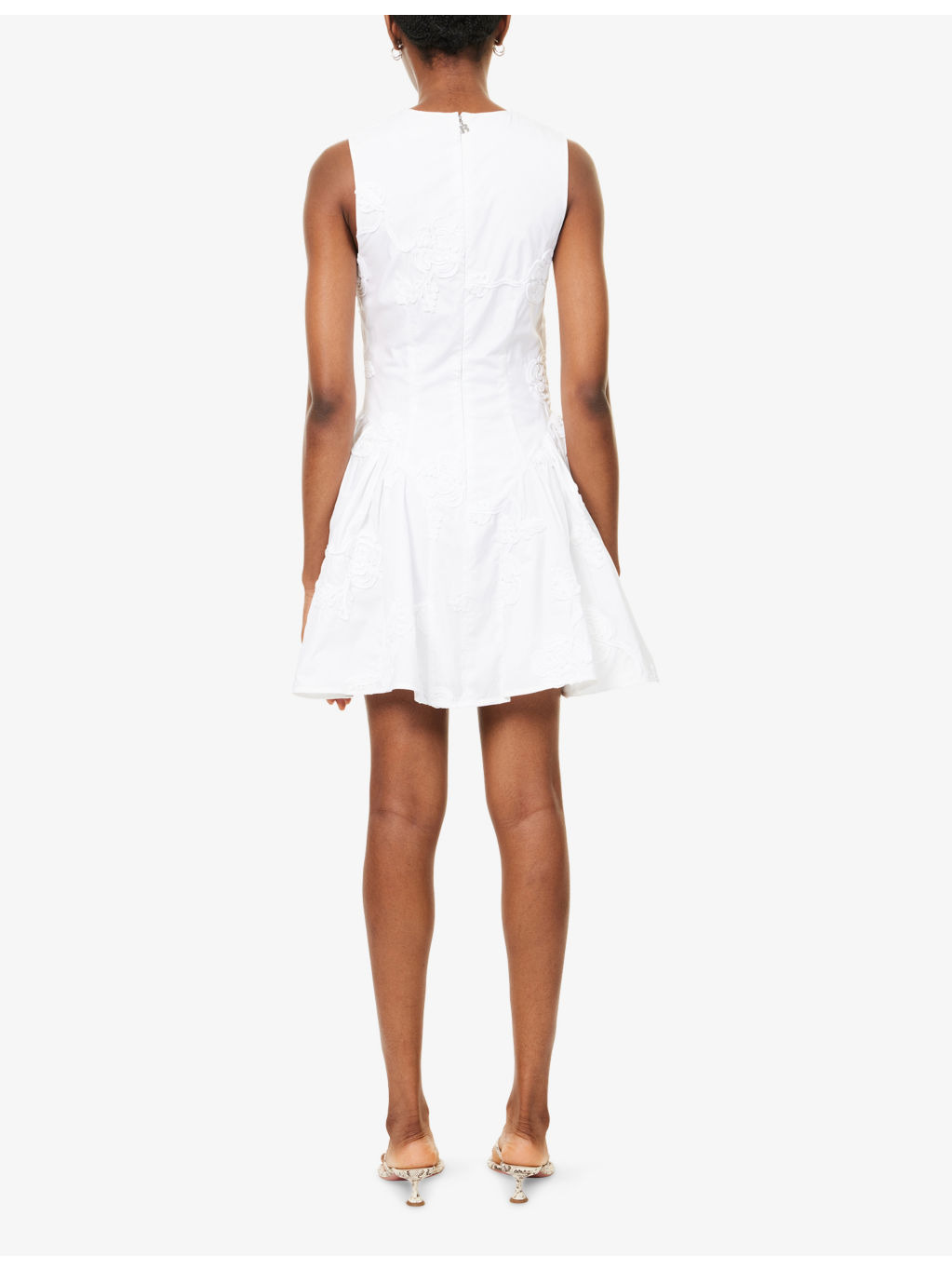Selda Floral-Applique Cotton-Poplin Mini Dress - 4