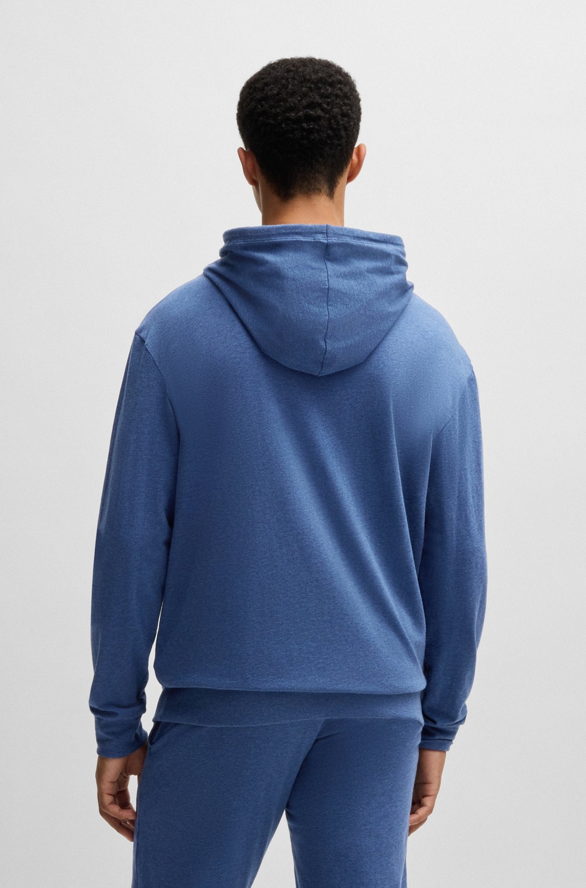 STRETCH-COTTON RELAXED-FIT HOODIE WITH LOGO PRINT - 4