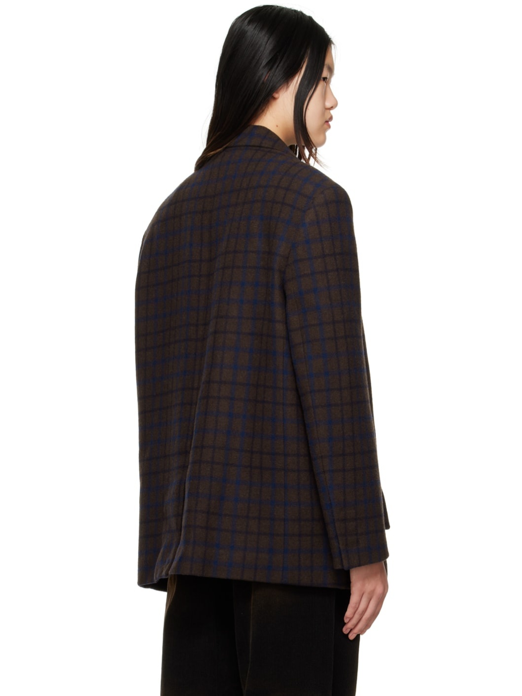 Brown Check Blazer - 3