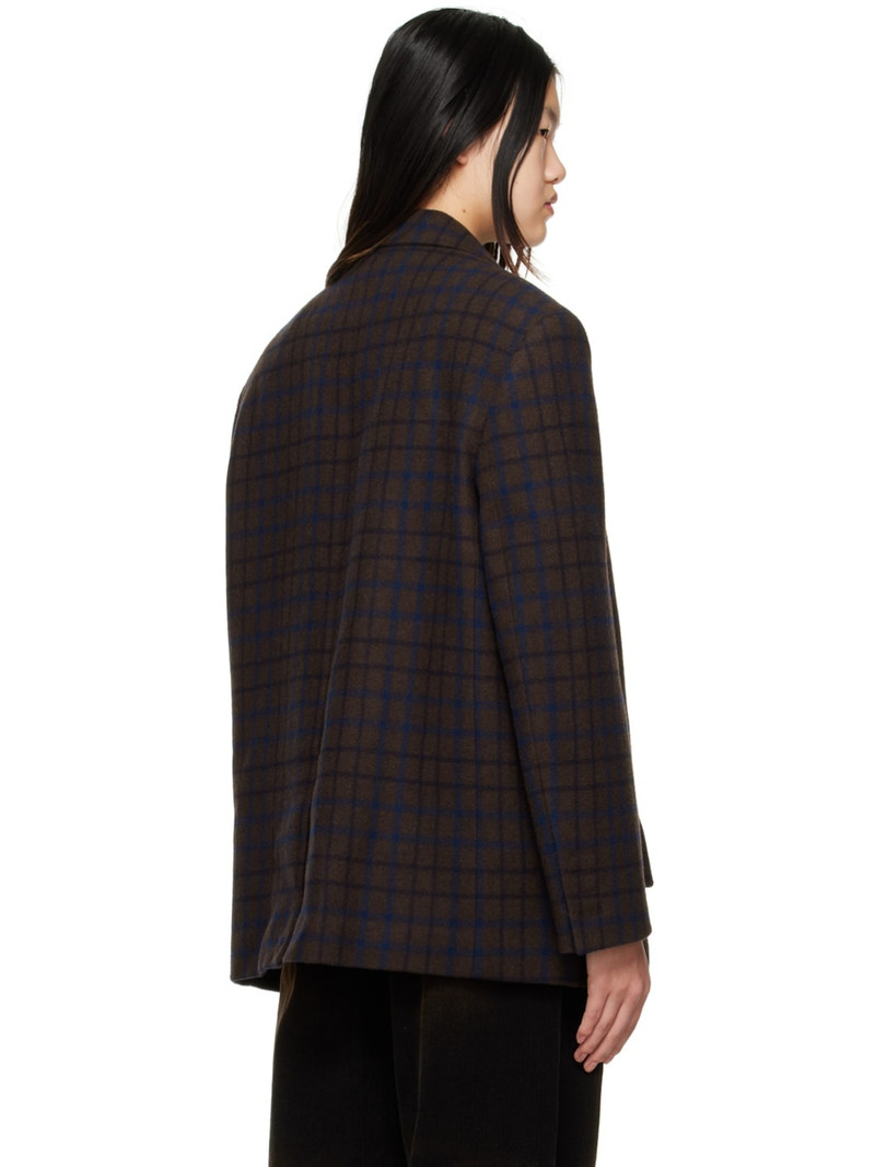 grid-pattern 단 하나 breasted blazer 3