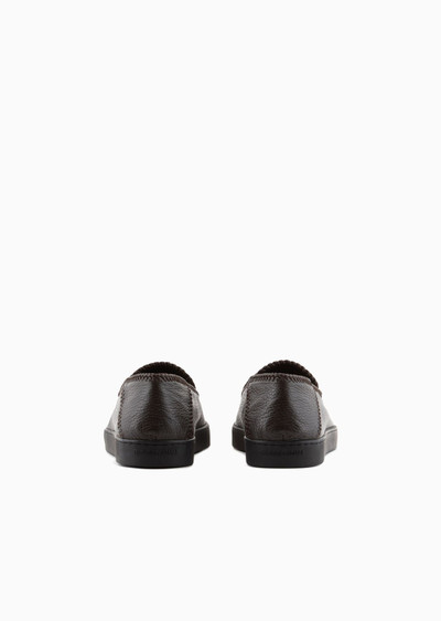 GIORGIO ARMANI Galleria 3 deerskin slip-ons with threading outlook