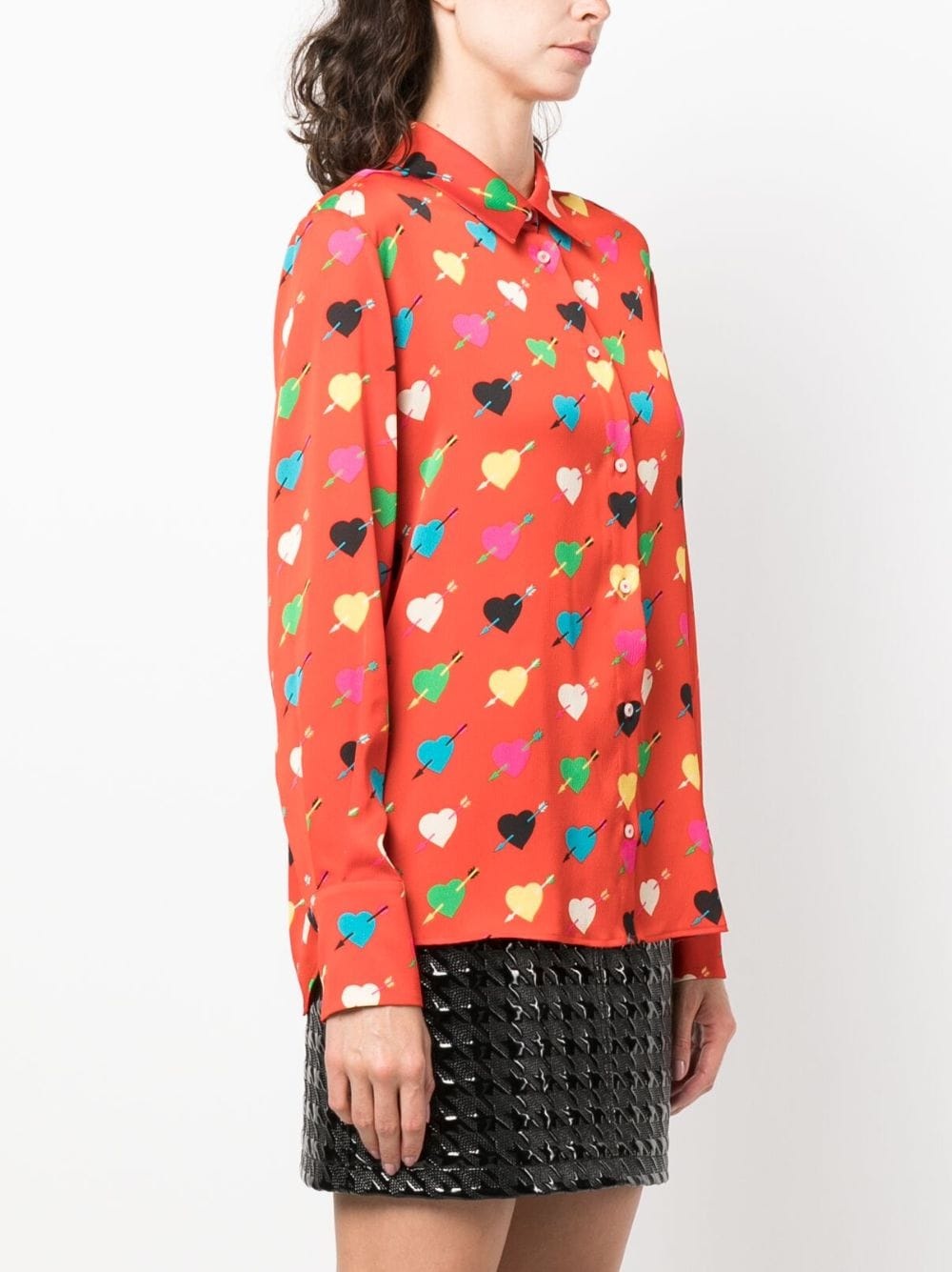 heart-print long-sleeve shirt - 3