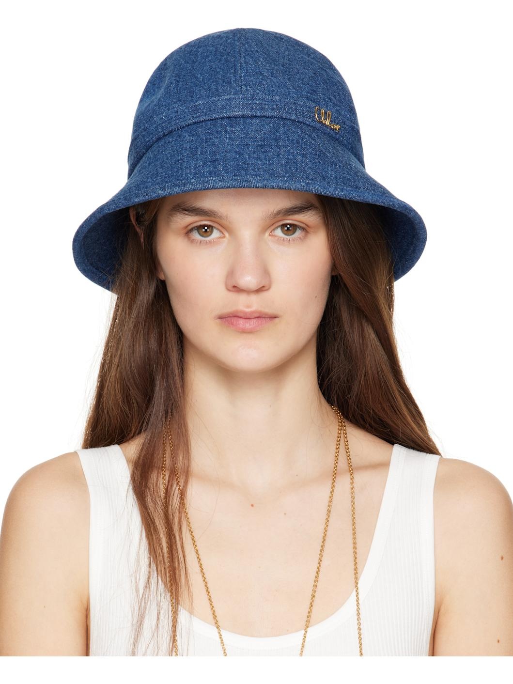 Blue 'The ' Iconic Denim Bucket Hat - 1