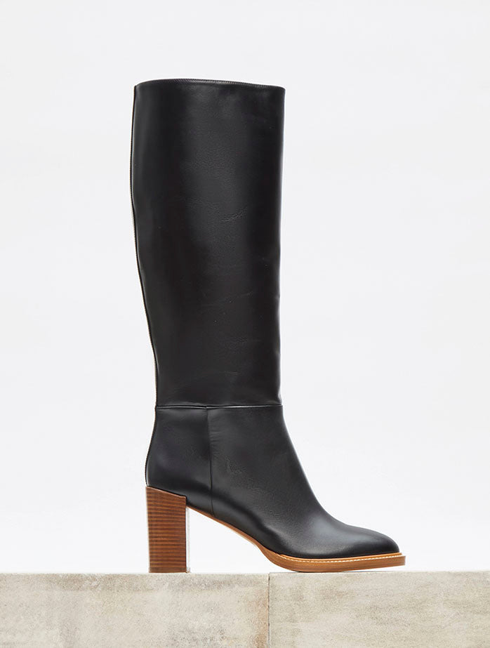 Bocca Tall Boot in Black Leather - 6