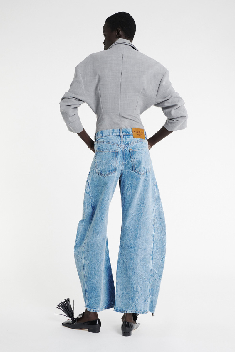 TAILORED BODYSUIT WITH SHIRT COLLAR INSERT GREY MELANGE 8