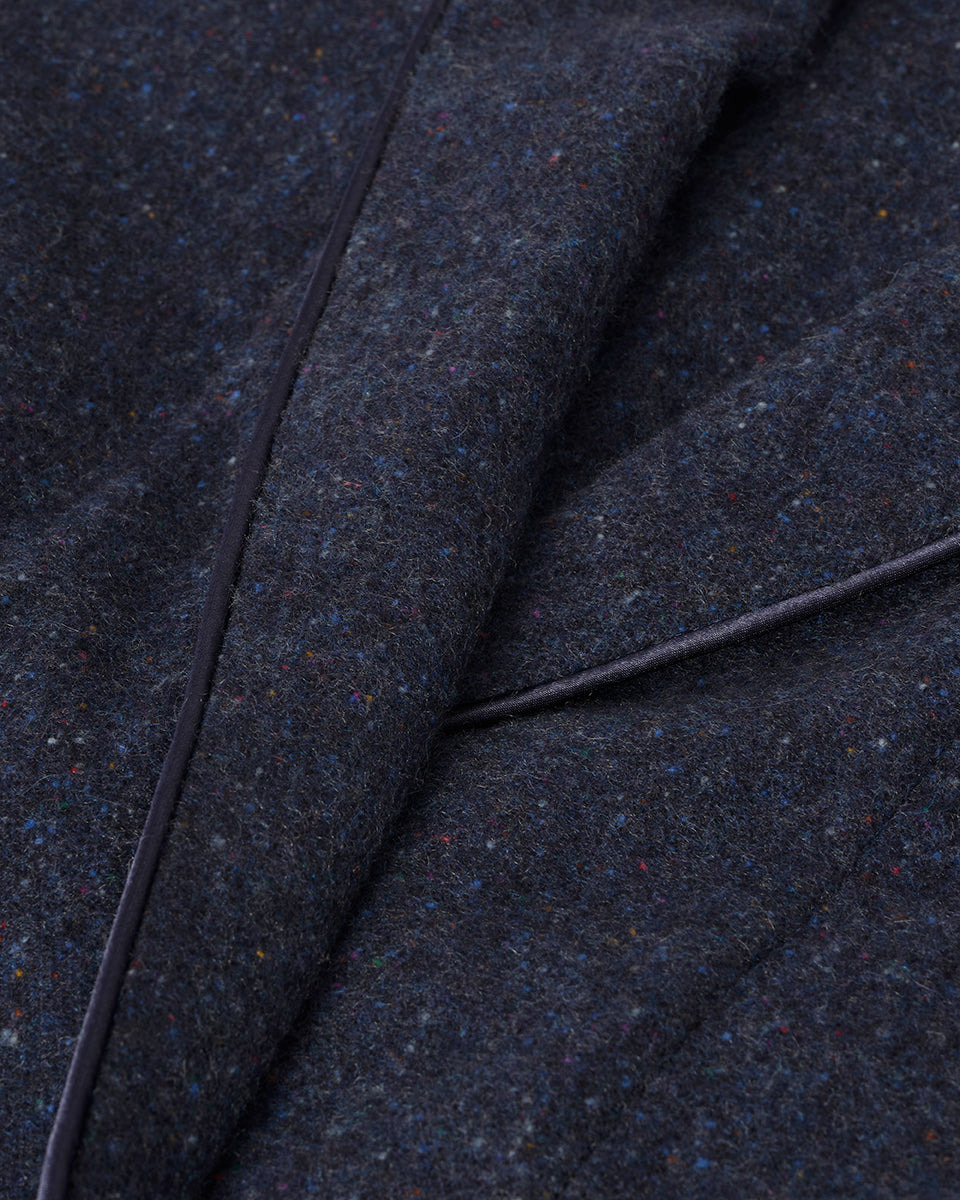 Donegal Cashmere Navy Dressing Gown - 6
