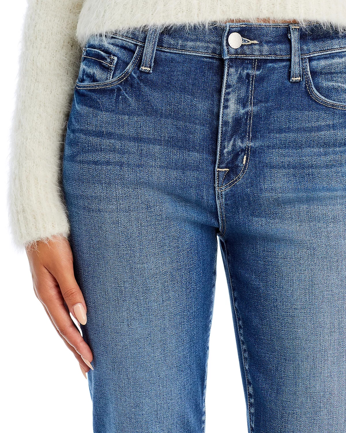 Sada High Rise Cropped Slim Leg Jeans in Cambridge - 4