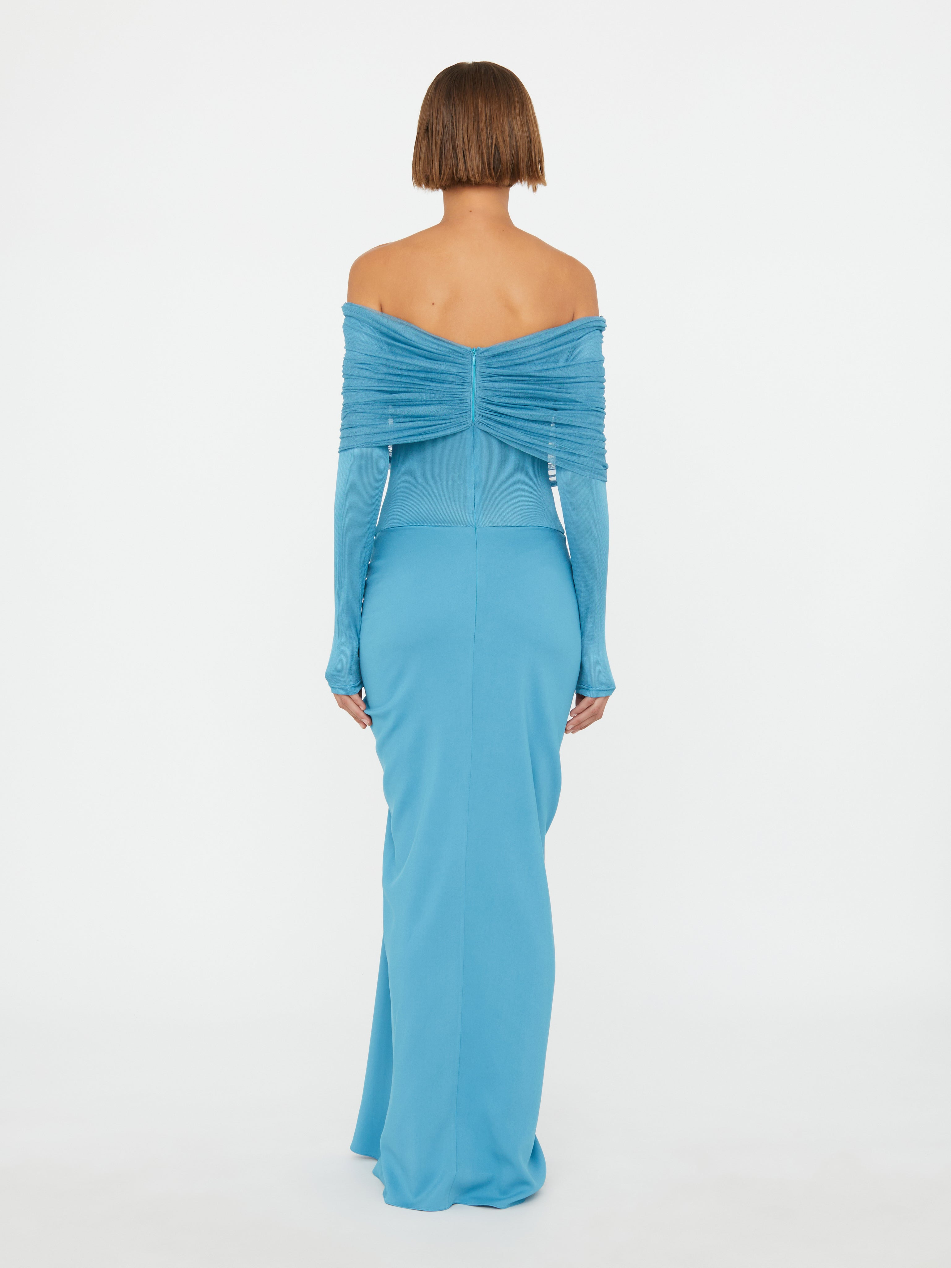 Sonora Veiled Long Sleeve Ruched Dress - 4