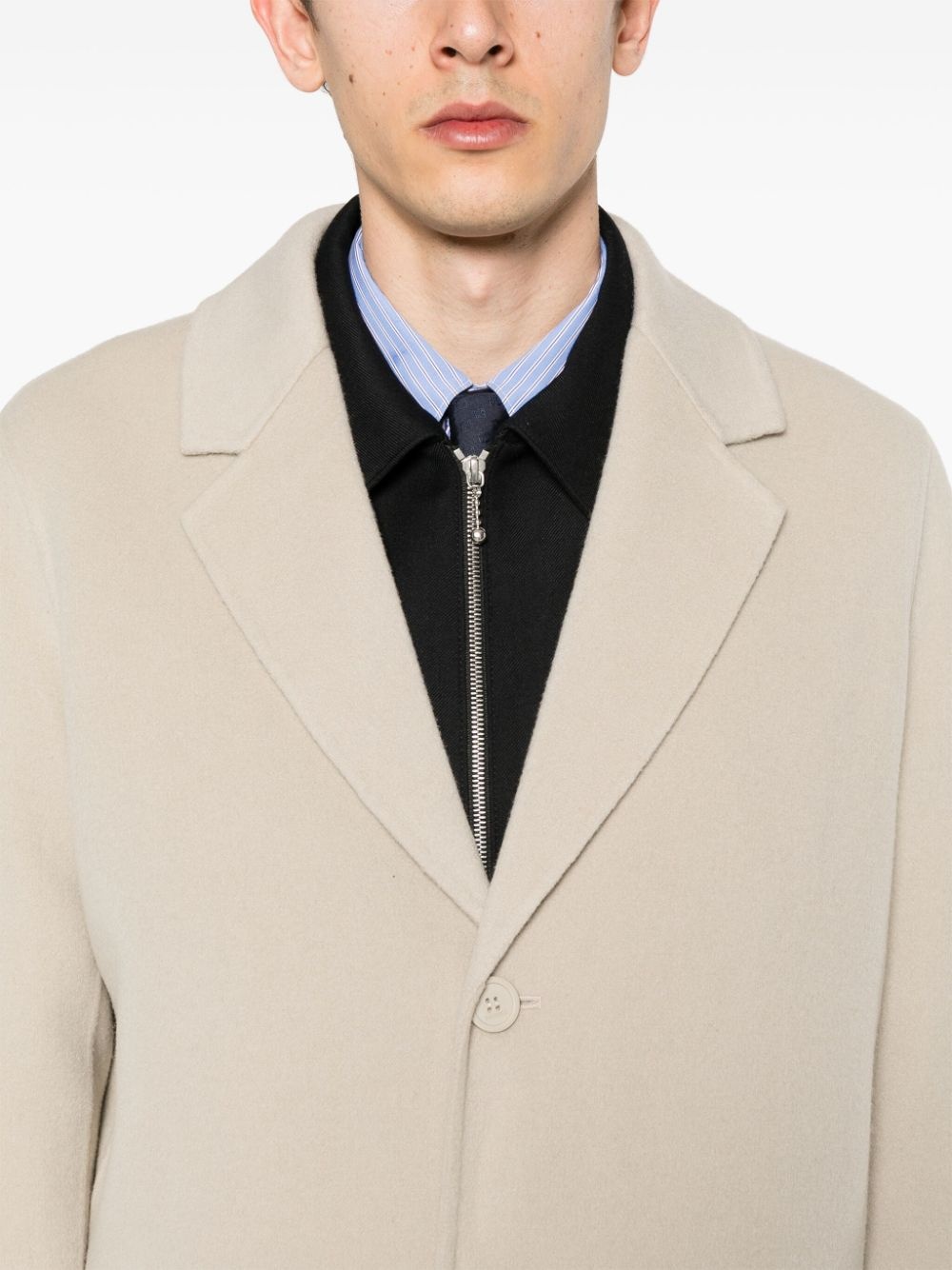 wool single-breasted coat - 5