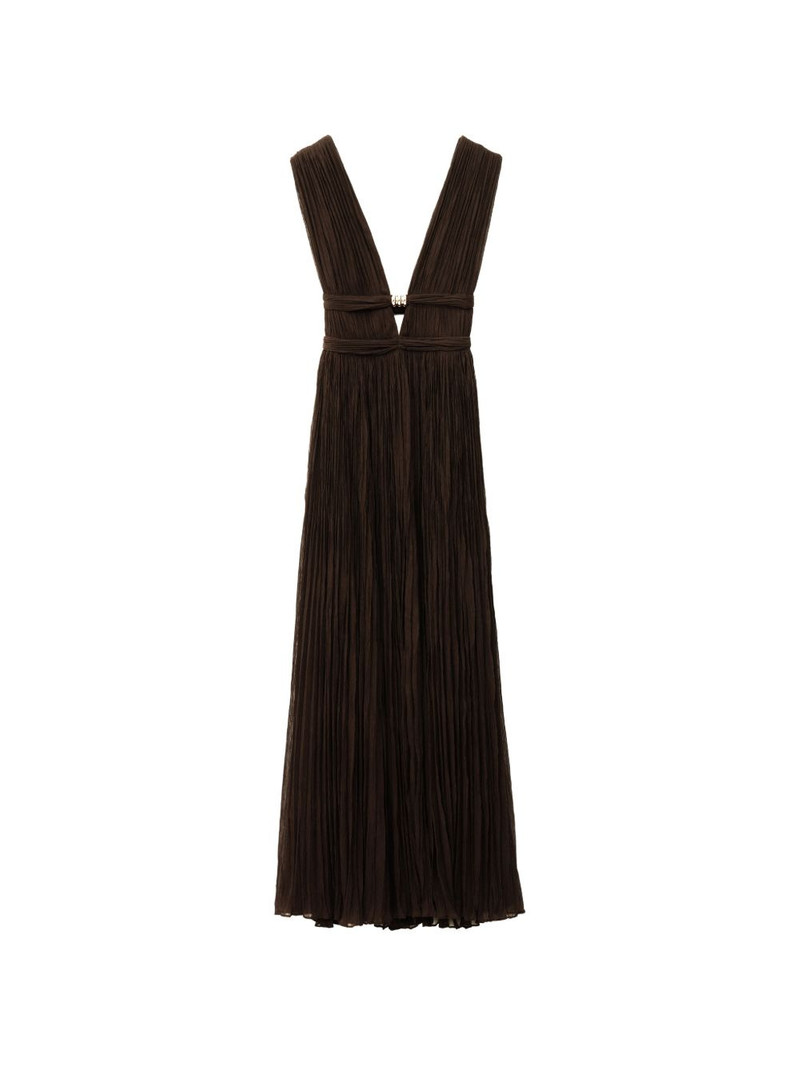 Tania pleated V-neck dress 1