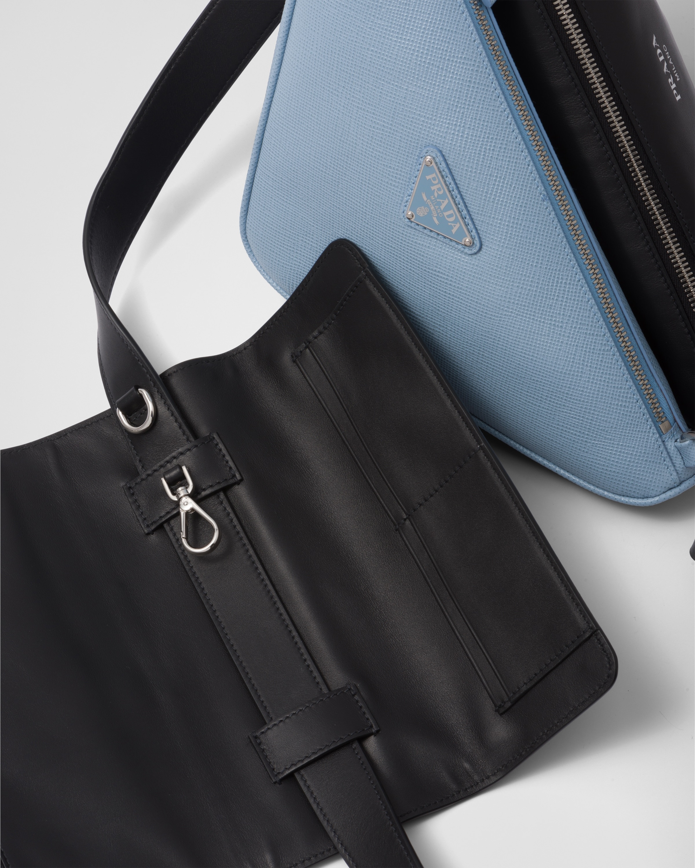 Saffiano leather and leather shoulder bag - 7