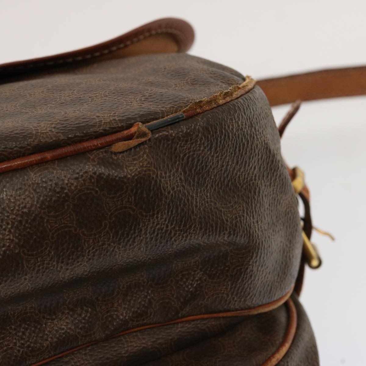 CELINE Macadam Canvas Shoulder Bag Pvc Brown - 10