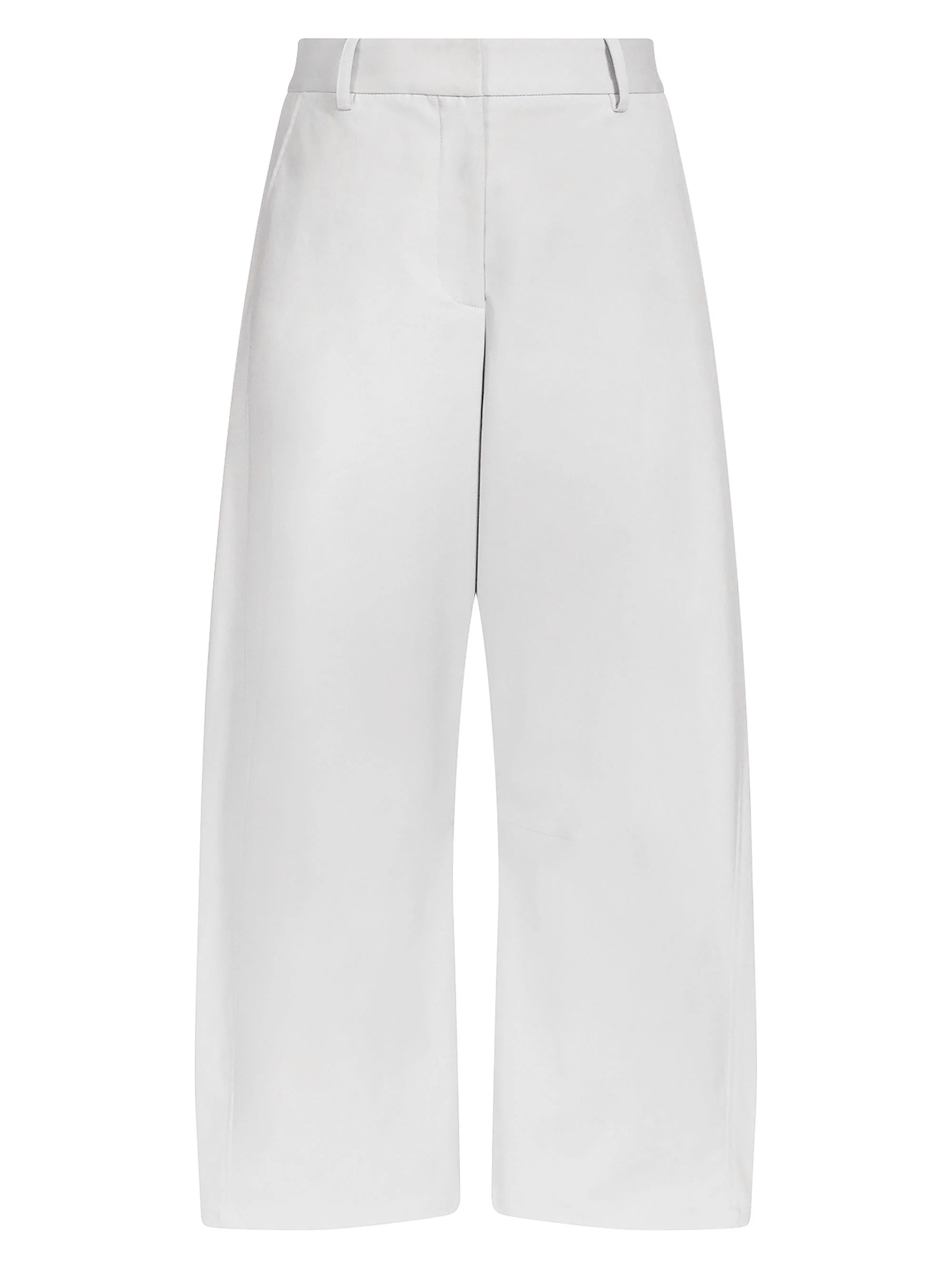 Women's Slouchy BF Stretch-Cotton Wide-Leg Trousers - Light Grey - 1