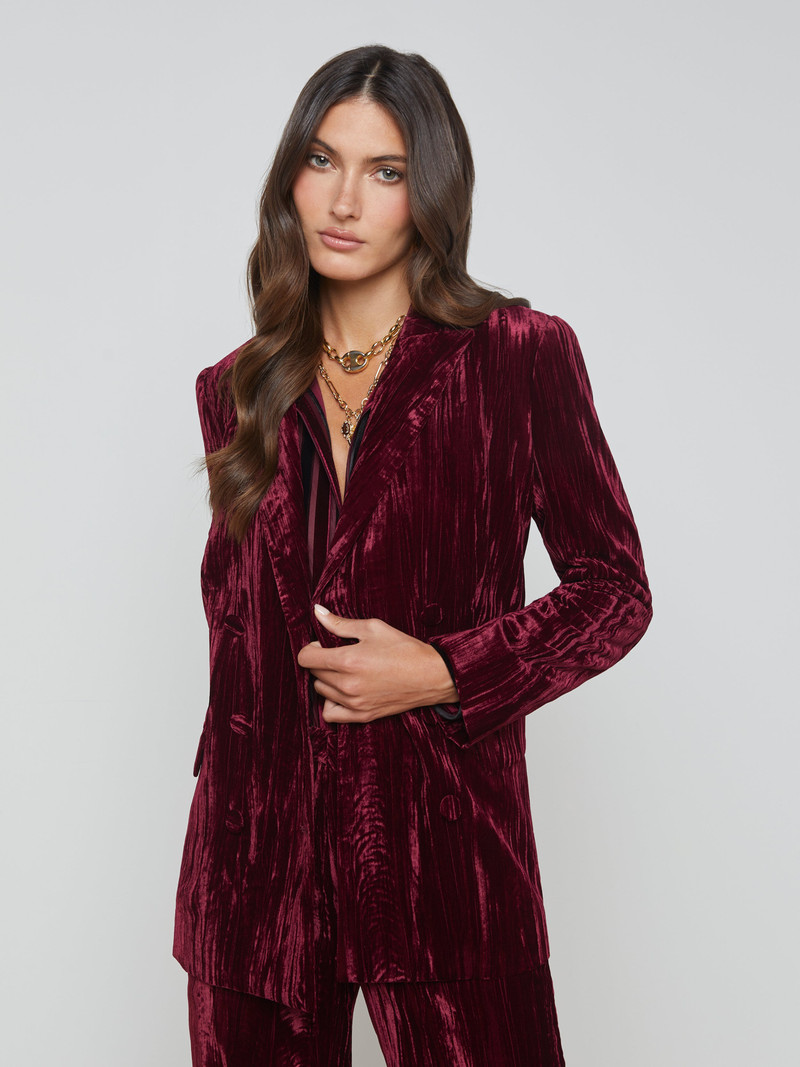 L'AGENCE Aimee Velvet Blazer outlook