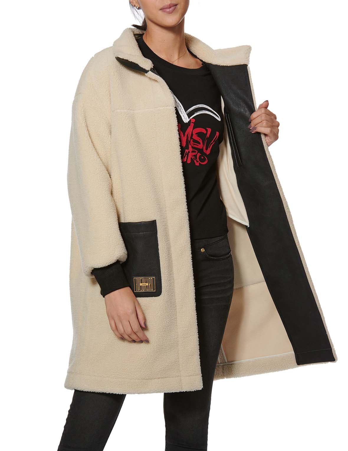 Leather Seagull Padded Sherpa Coat - 9