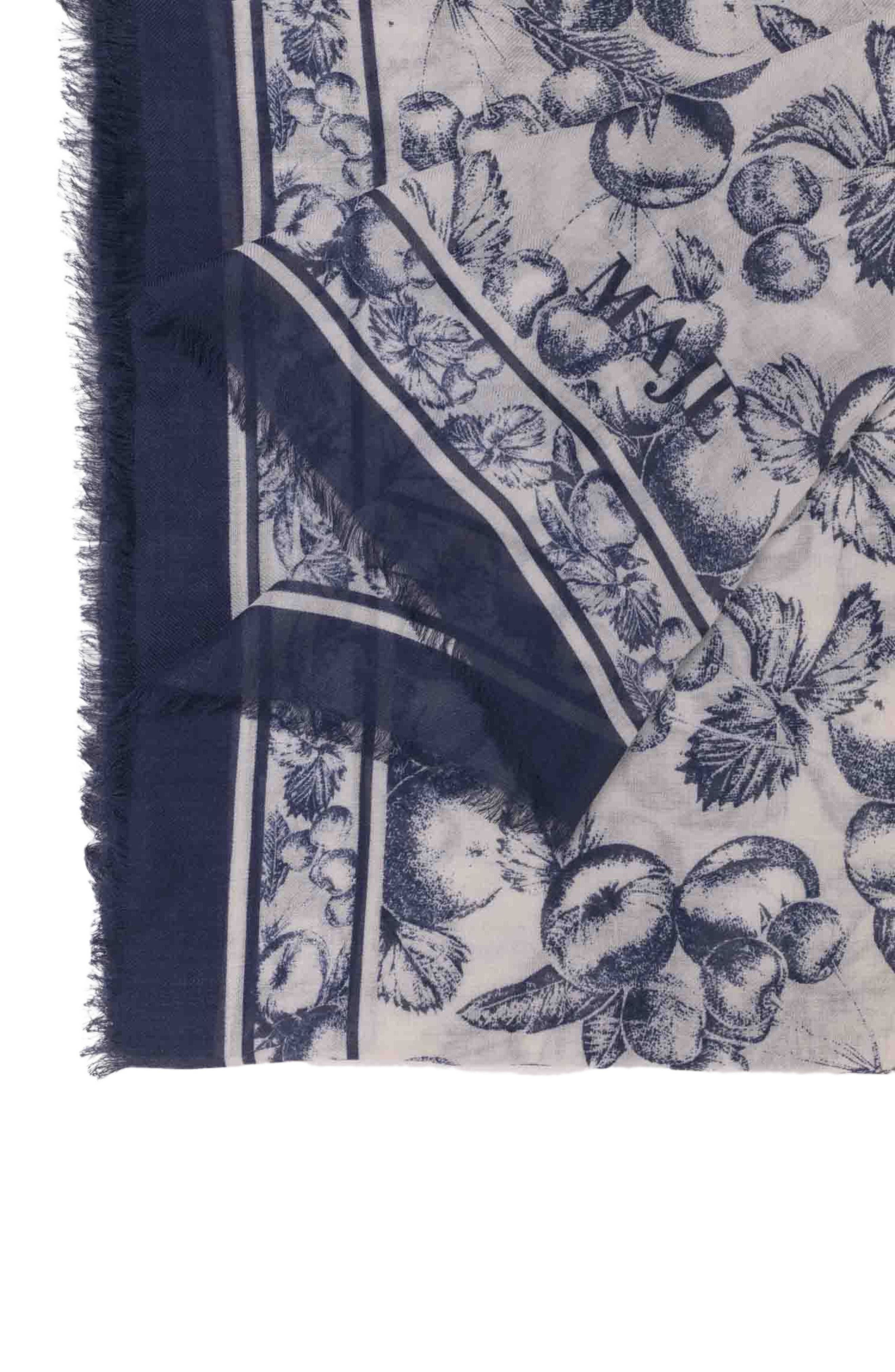 maje Fruit print shawl in Blue Fruits Print at Nordstrom - 2
