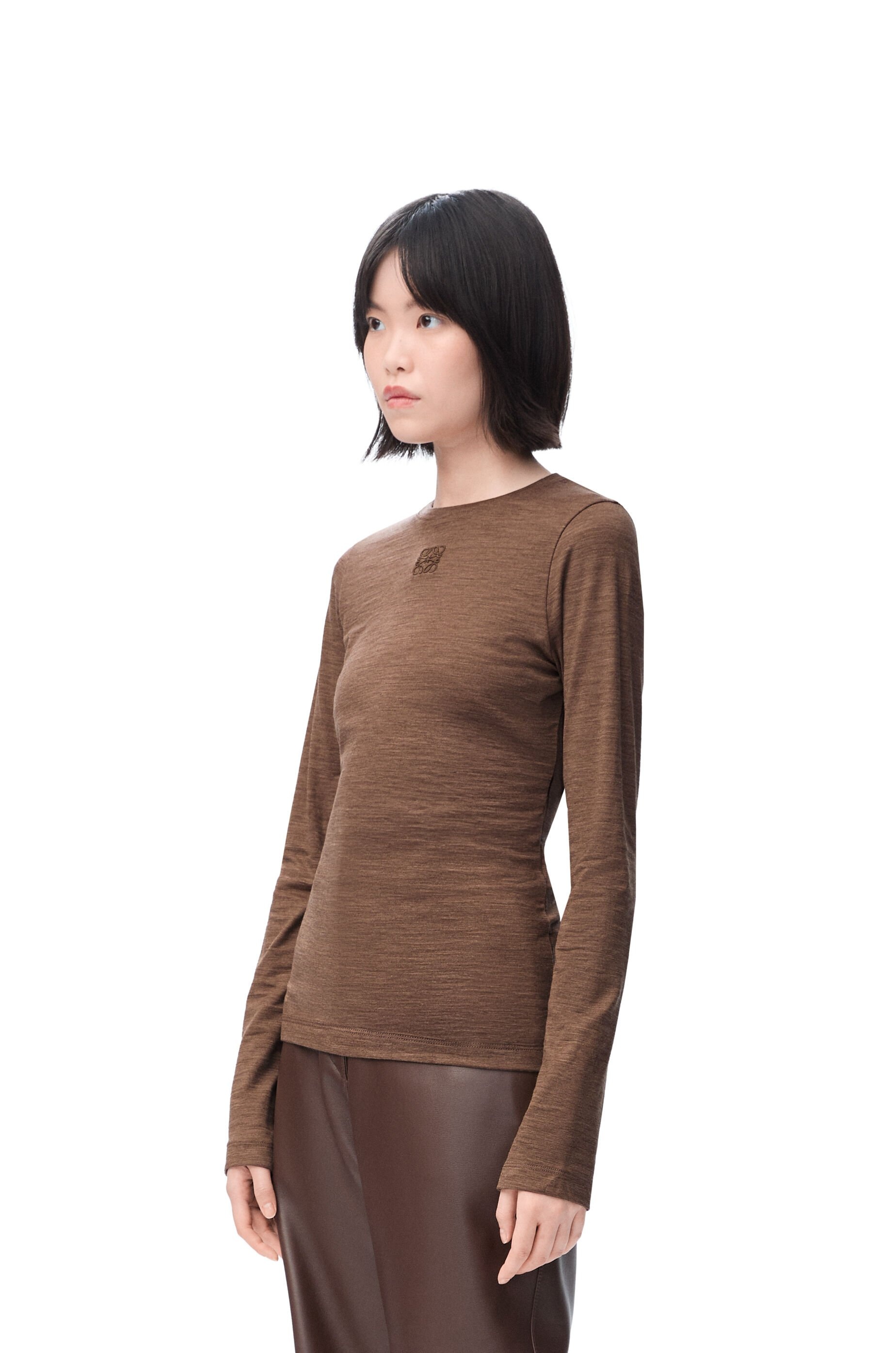 Long sleeve top in stretch wool - 3