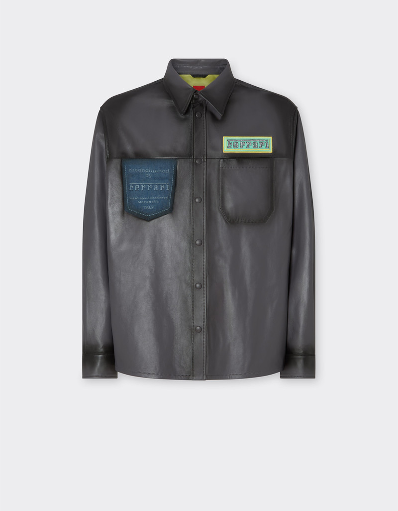 Reconditioned by Ferrari leather overshirt jacket 1