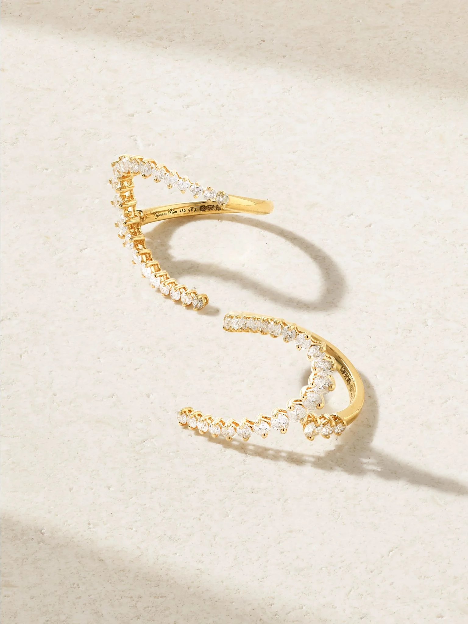 Double Bague Coeur set of two 18-karat gold diamond rings Gold - 1