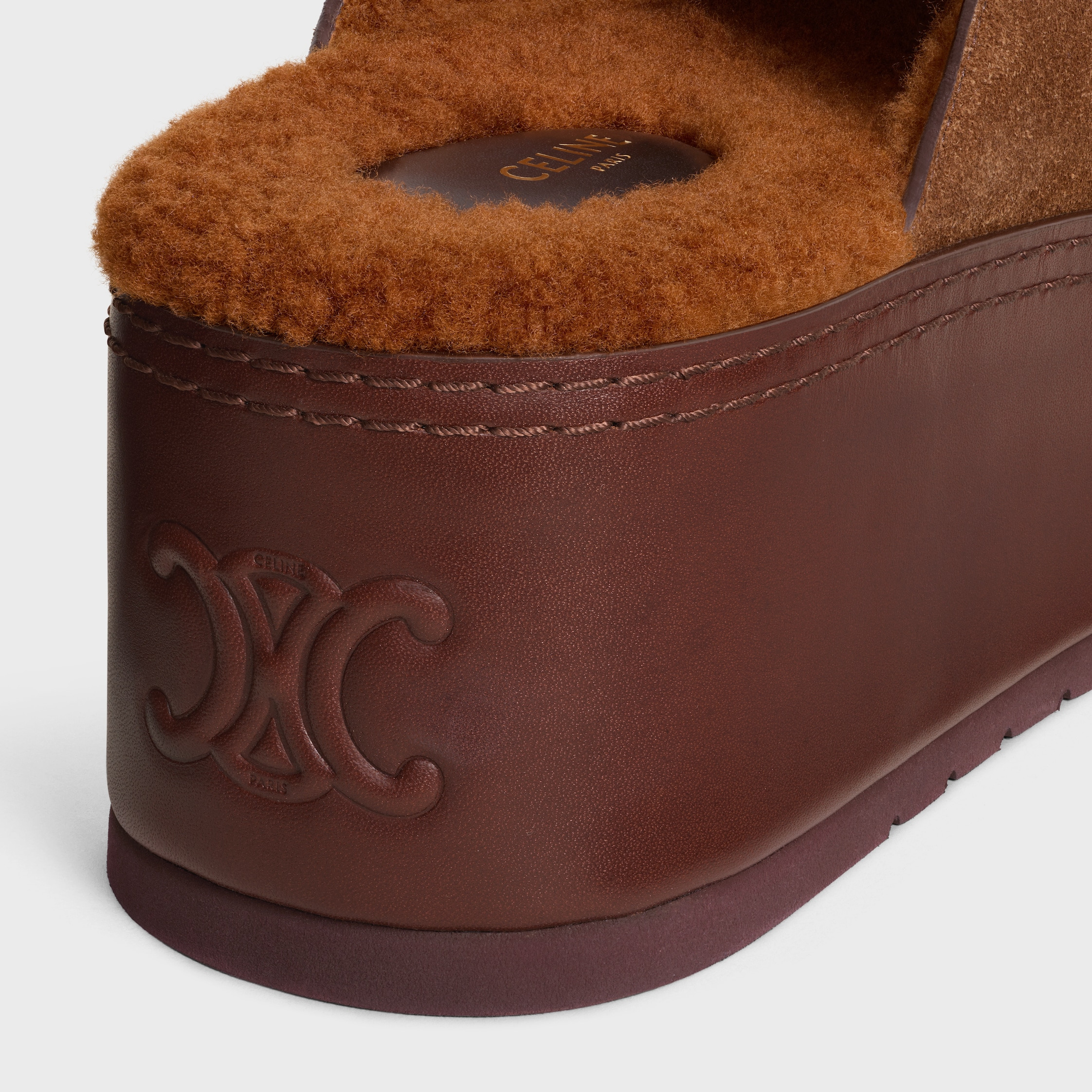 CELINE DANA WEDGE MULE IN SUEDE CALFSKIN - 5