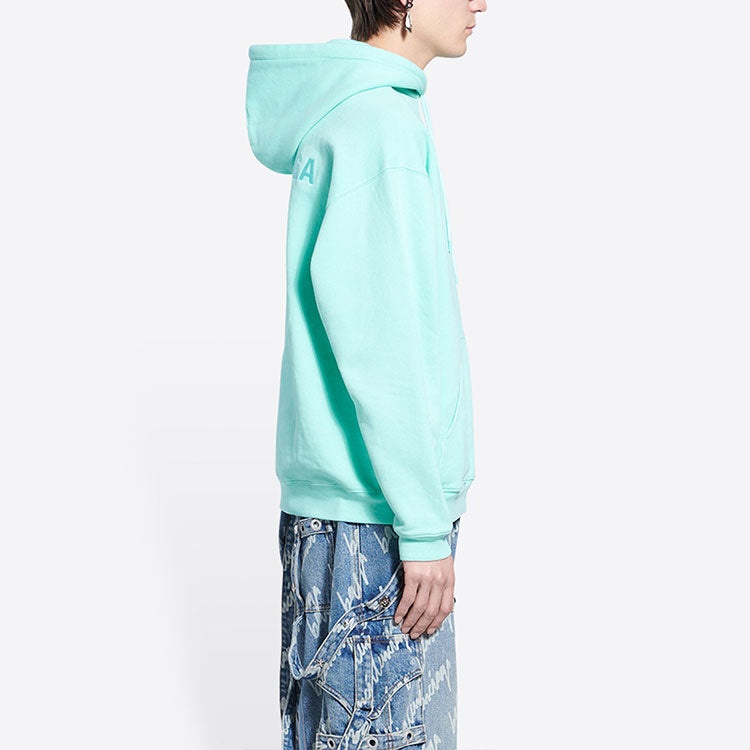 Balenciaga Logo Hoodie Medium Fit 'Terquesa' 600583TLVB83062 - 5