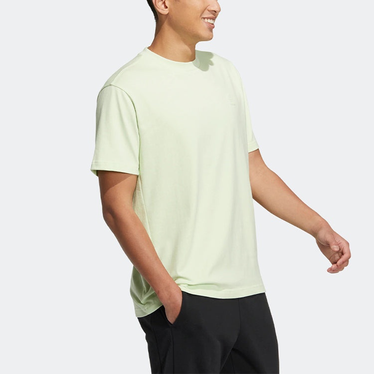 adidas neo Solid Color Round Neck Sports Short Sleeve Light Green T-Shirt HS6816 - 4