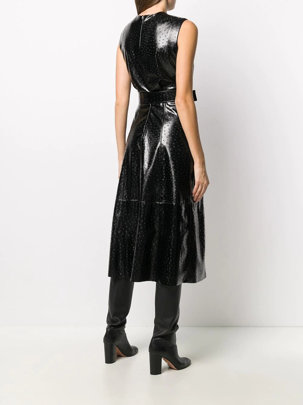 faux-leather shift dress - 4