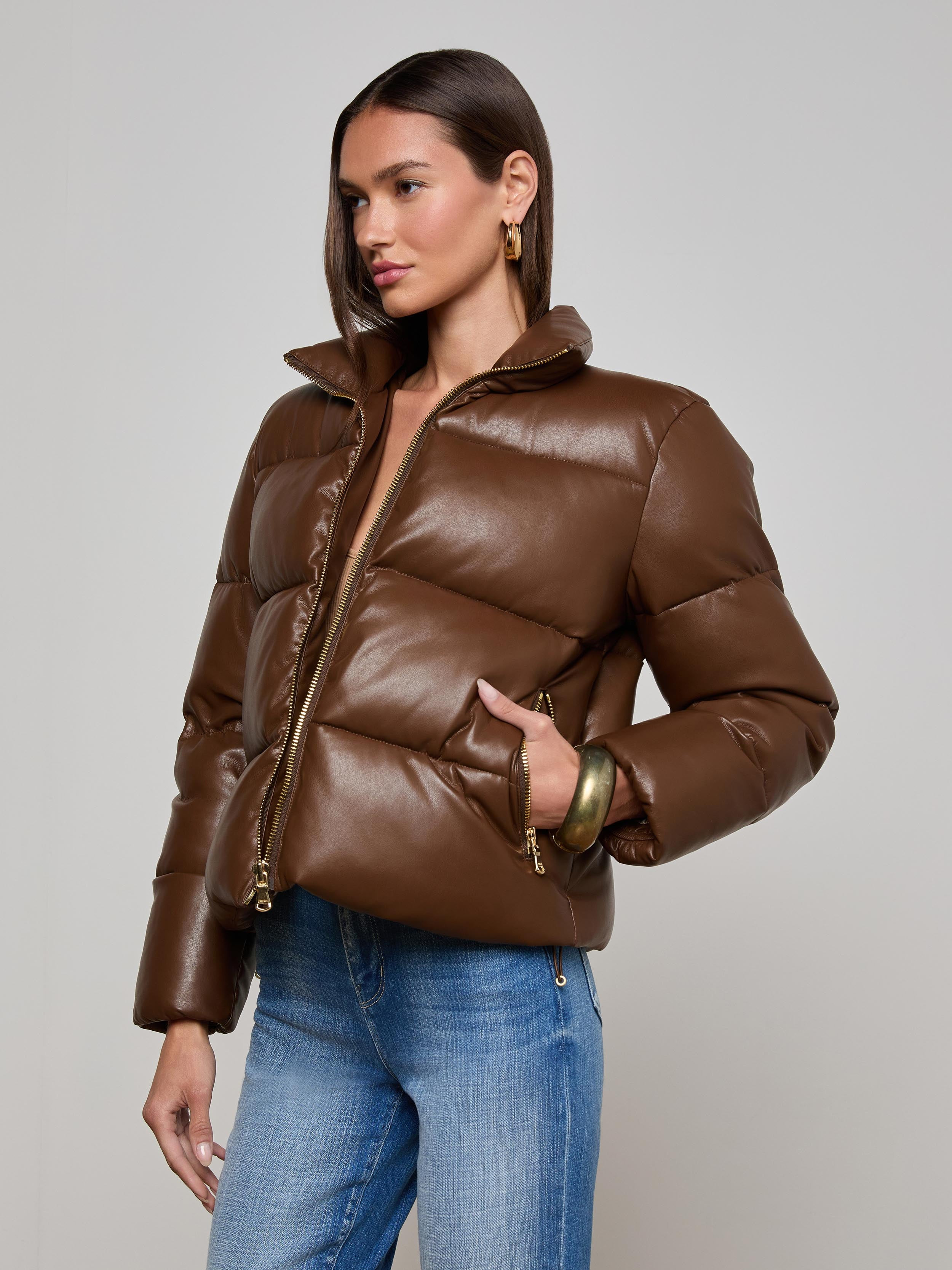 Larsen Vegan Leather Puffer Jacket - 3