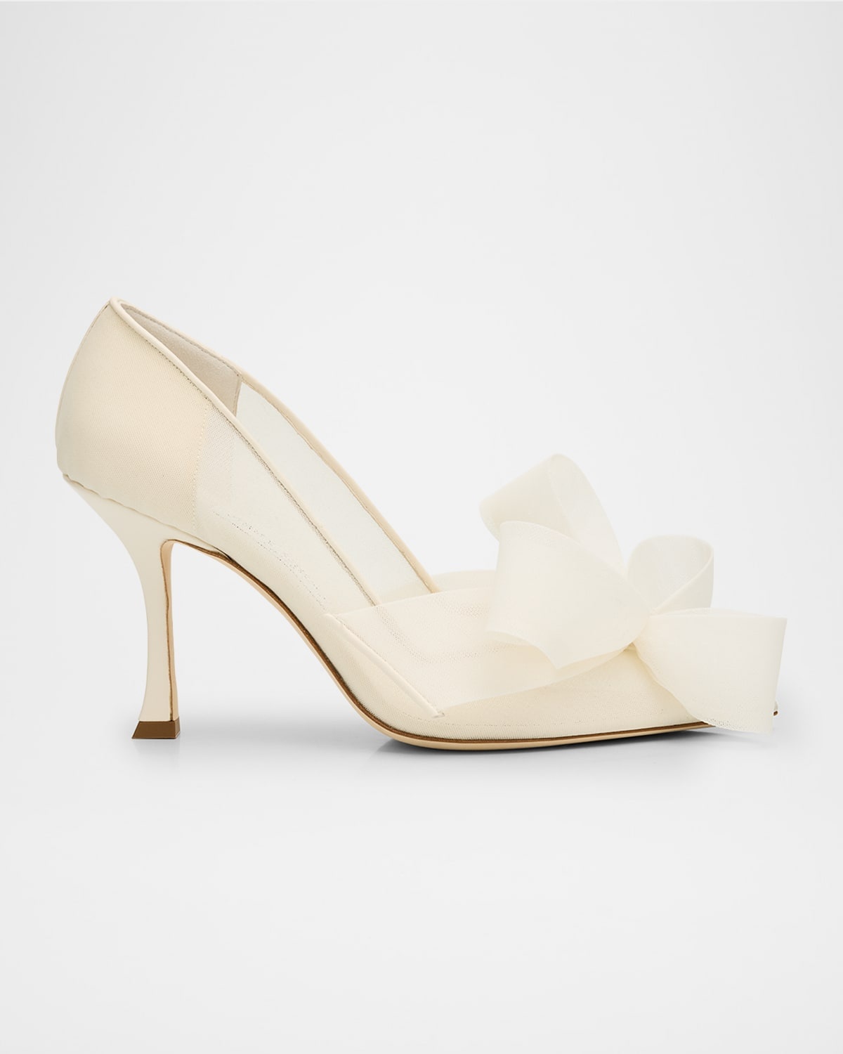 Staz Bow Mesh Pointed Pumps - 1