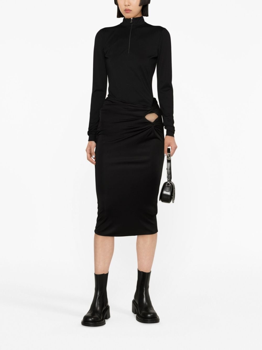 x Dua Lipa knotted midi skirt - 2