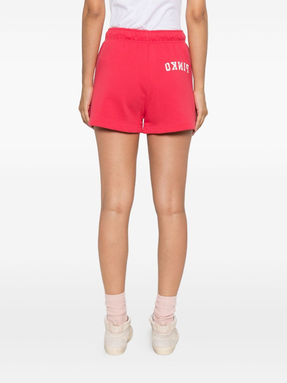elastic-waistband cotton mini shorts - 4