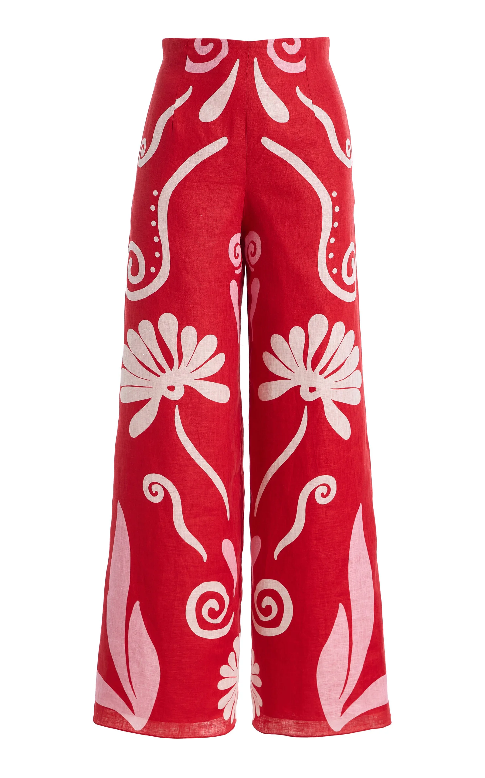 Exclusive Toya Linen Wide-Leg Pants red - 1