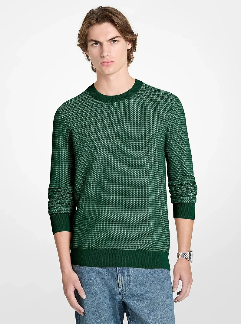 Textured Cotton Sweater - 1