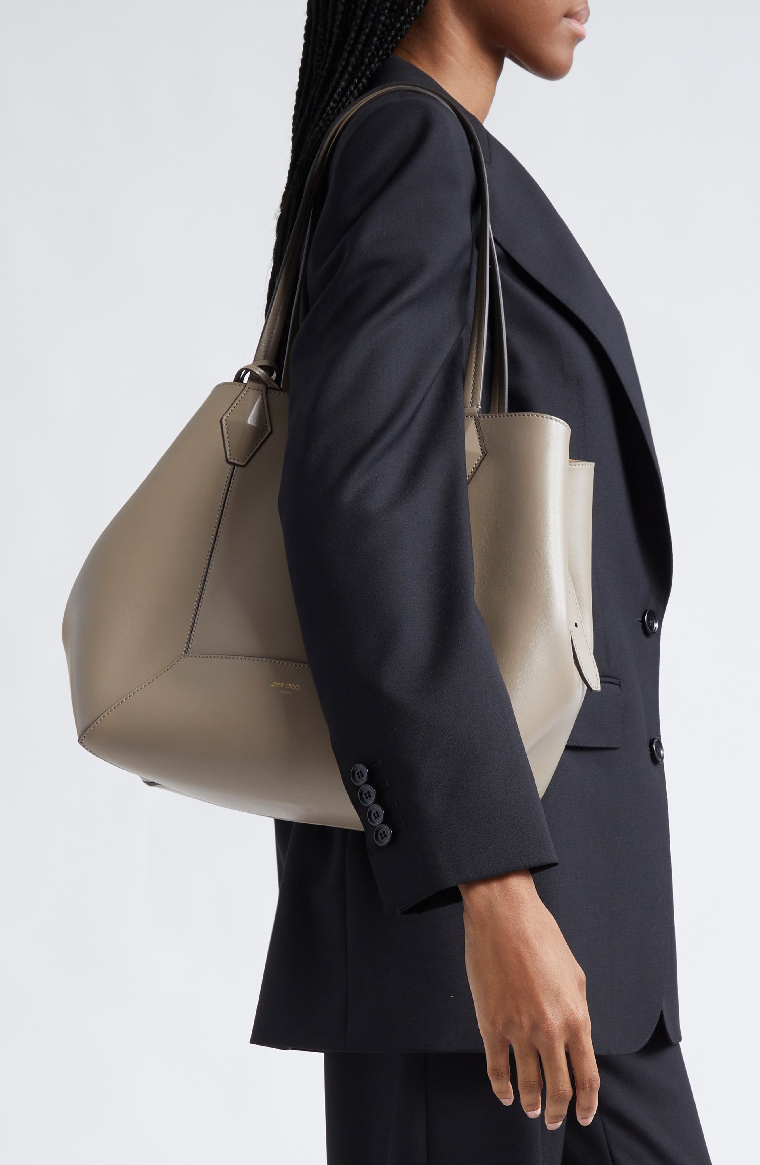 Jimmy Choo Medium Diamond Leather Tote in Taupe at Nordstrom - 3