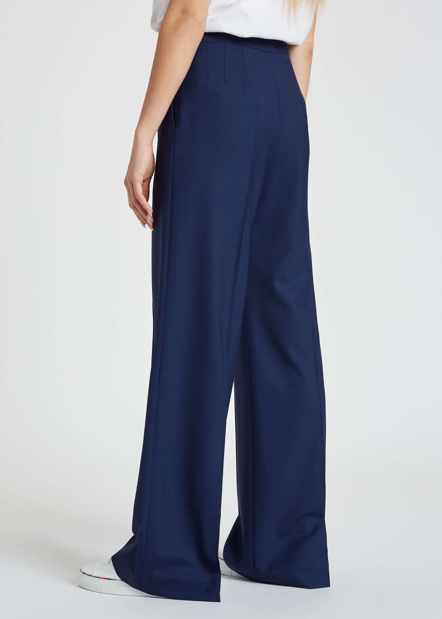Wool-Hopsack Wide Leg Pants - 4