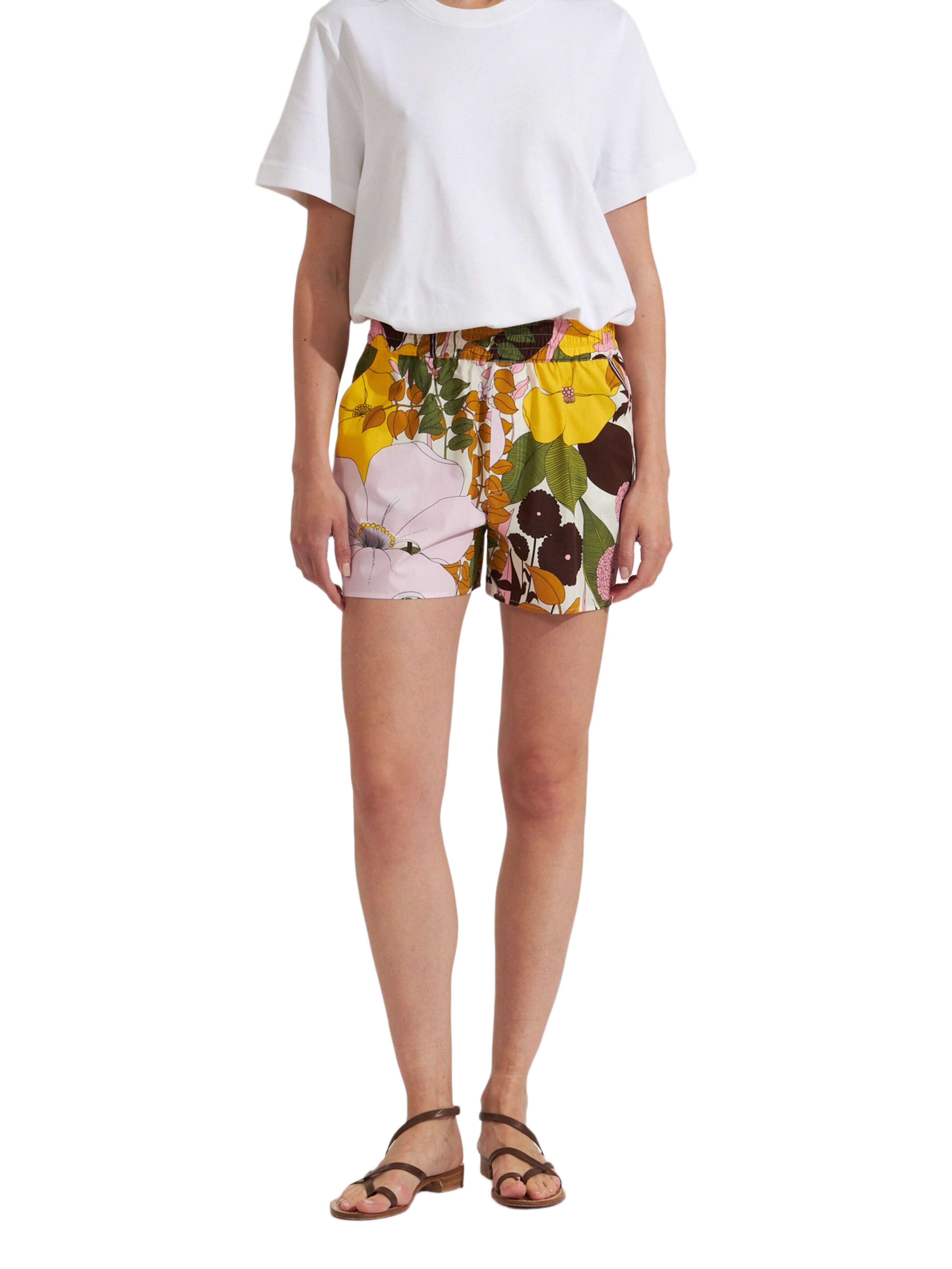 La DoubleJ Pull-Up Shorts Pineapple Sunflower White at Nordstrom - 1