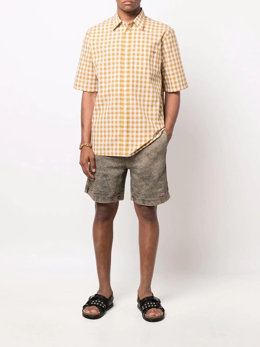 gingham-print short-sleeve shirt - 2