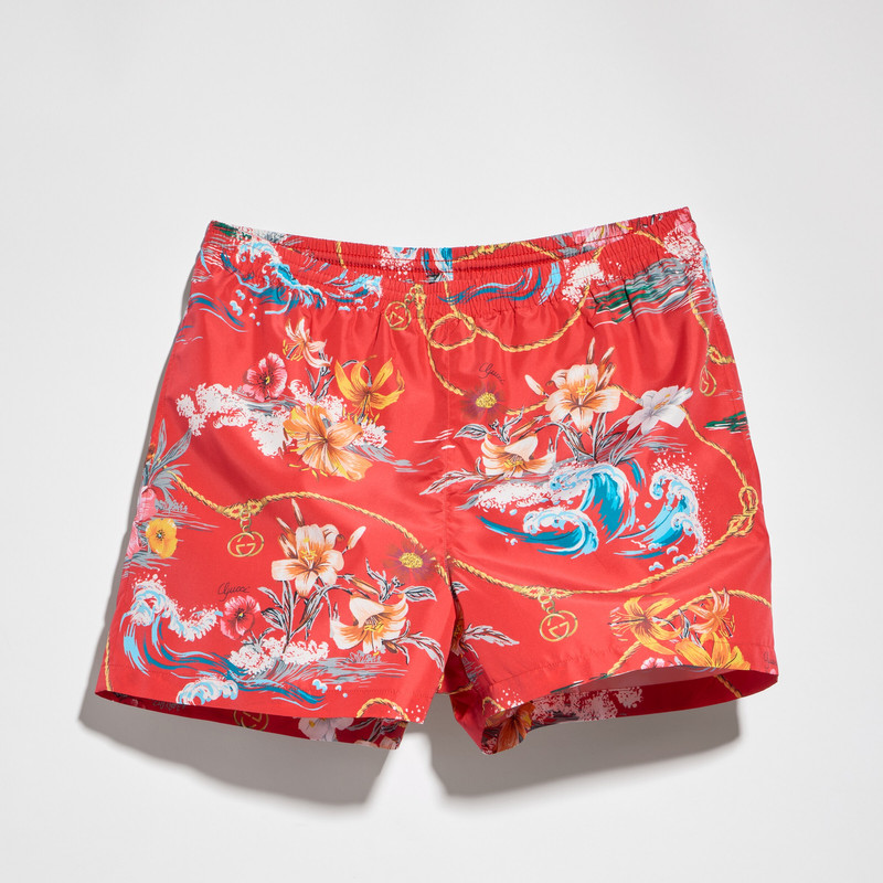 Printed nylon swim shorts - 1