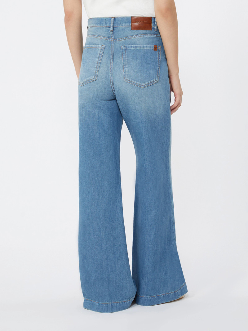 LATINO Linen and cotton denim jeans - NAVY 4