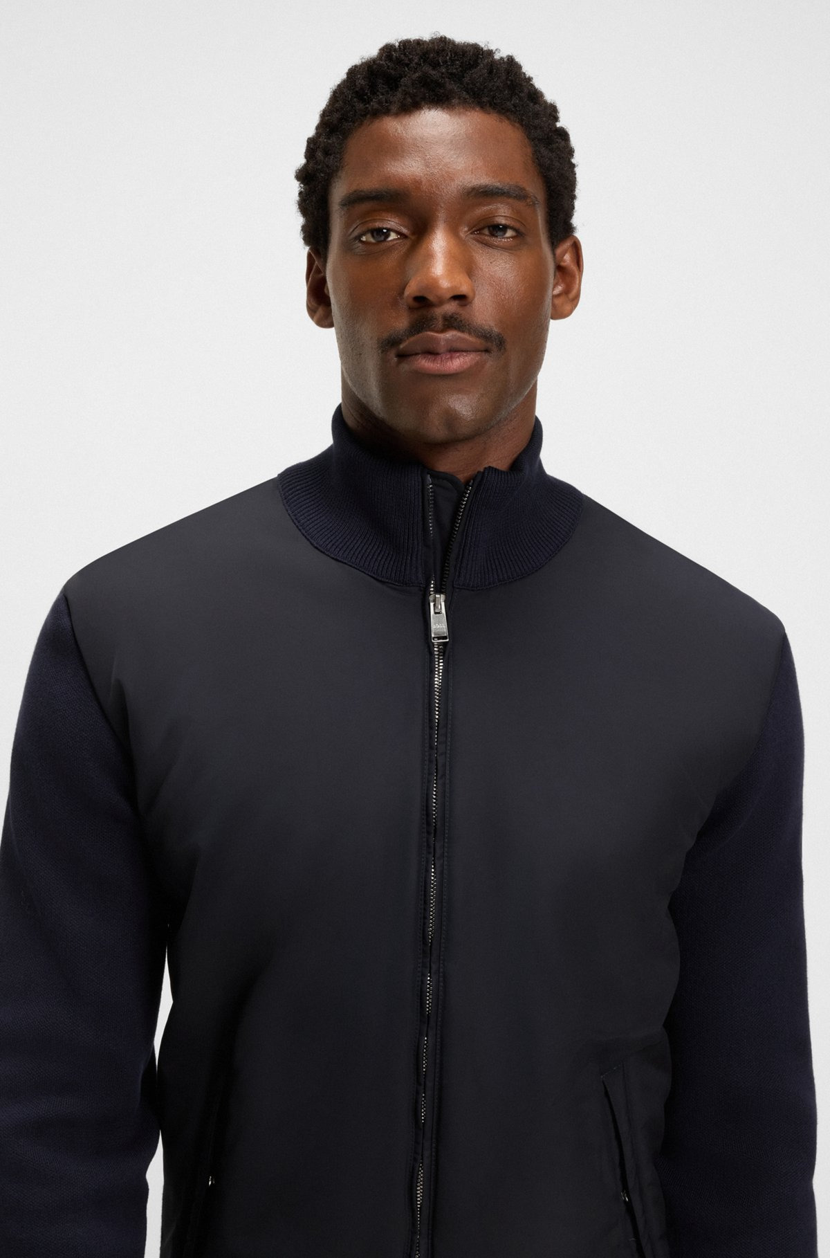REGULAR-FIT HYBRID JACKET WITH DOUBLE B MONOGRAM - 3